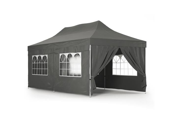 Faltpavillon DINA 6 x 3 m anthrazit inkl. 4 Seitenwände