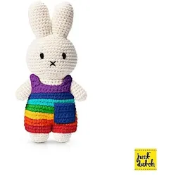Just Dutch, Schmusetuch, Kuscheltier miffy Latzhose (5 x 10 cm)