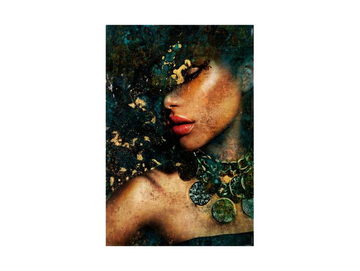Glasbild „Schönheit in Jade“ 80 x 120 cm Multicolor Crea Collection