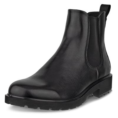 Chelseaboots ECCO "Metropole Vienna", Damen, Gr. 40, schwarz, Leder, Schuhe Chelseaboots, Stiefelette, Schlupfboots, Casual-Boots mit Stretcheinsätze