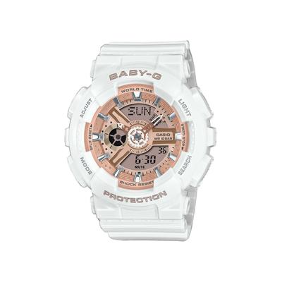 Chronograph CASIO BABY-G, rosa (weiß), Armbanduhren, Damen, Chronograph, Quarzuhr, Armbanduhr, Damenuhr, analog, digital