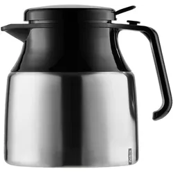 Helios Preisser Isolierkanne Mondial Push 1,3l Edelstahl edelstahl/schwarz, Thermoskanne, Schwarz
