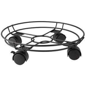 Greemotion Pflanzenroller 139606, für innen, aus Stahl, schwarz, Feststellbremse, Ø 30 cm, bis 60 kg