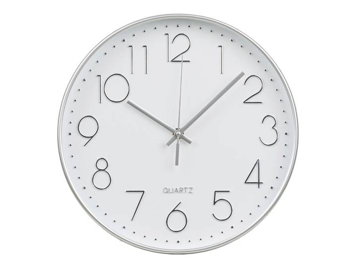 Wanduhr Lalibela Wall Clock Silberfarben/Weiß Ø ca. 30cm