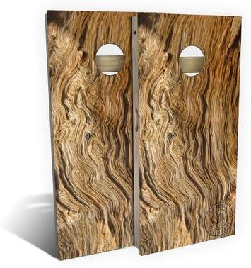 Skip's Garage Swirl Wood Outdoor Cornhole Board Set