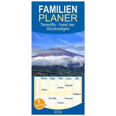 Familienplaner 2026 - Teneriffa - Insel der Glückseligen mit 5 Spalten (Wandkalender, 21 x 45 cm) CALVENDO