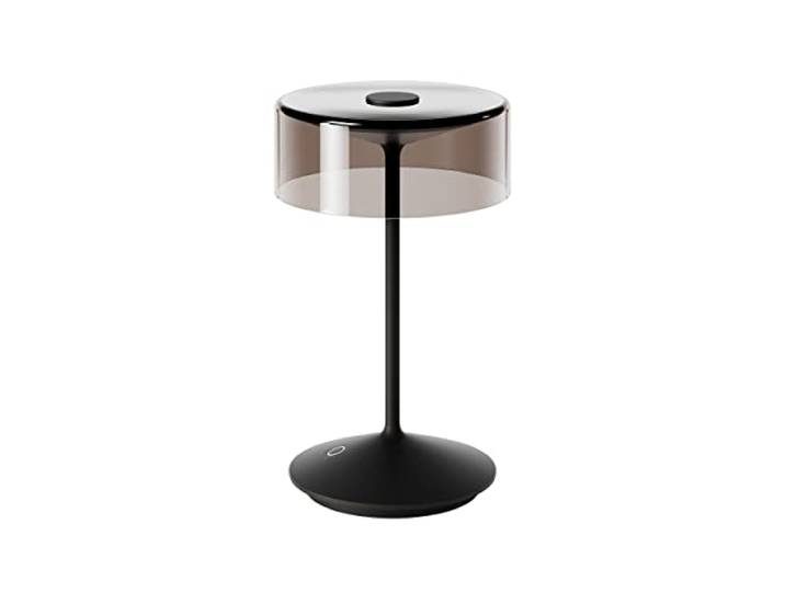 SIGOR Numotion - Dimmbare LED Akku-Tischleuchte Indoor & Outdoor, IP54 spritzwassergeschützt, Höhe 26,5 cm, aufladbar mit Easy Connect, 12 h Leuchtdauer, nachtschwarz