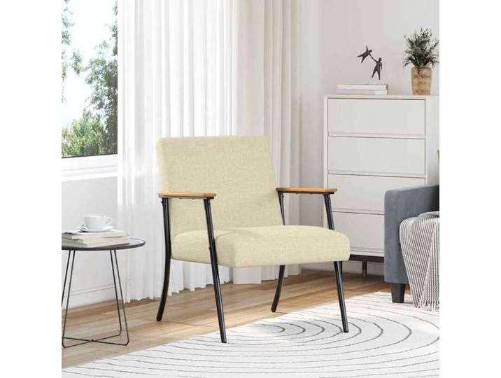Chaise intérieure moderne fauteuil Crème tissu(14751）