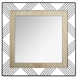 Atmosphera Joe - Quadratischer Spiegel 45,5 x 45,5 x 2 cm aus Metall und Holz
