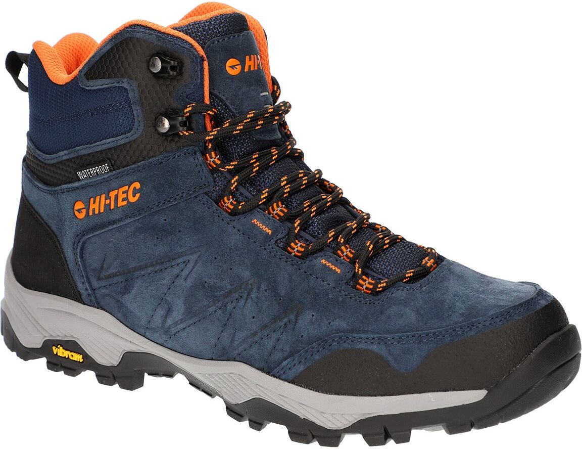 Wanderschuh HI-TEC "Endeavour", Herren, Gr. 44, blau (marineblau, orange), Obermaterial: 100% Rindsleder Leather cow., Schuhe Wanderschuh