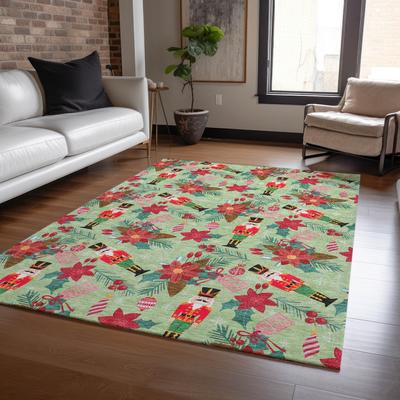 Addison Rugs Machine Washable Indoor/ Outdoor Christmas Nutcracker Chantille Rug