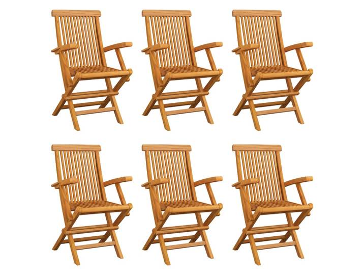 vidaXL Klappstühle, 6 Stück, Massivholz Teakholz