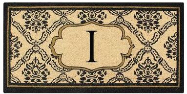 "A1 Home Collections Uriel Treated Coir Monogrammed Entry Double Door Mat 30""x 60"""