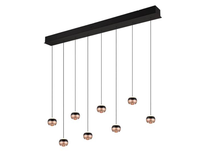 TRIO Select Hanglamp Orbit 8 lichts L 150 cm brons zwart
