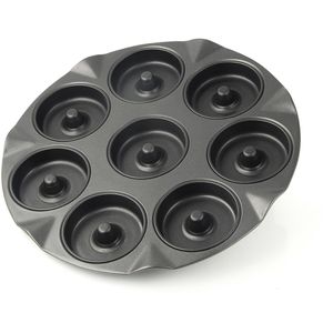 Zenker Backform Apfelküchliblech, für 8 Kuchen, aus Stahl, 33 x 30 x 4 cm, schwarz, antihaftbeschichtet