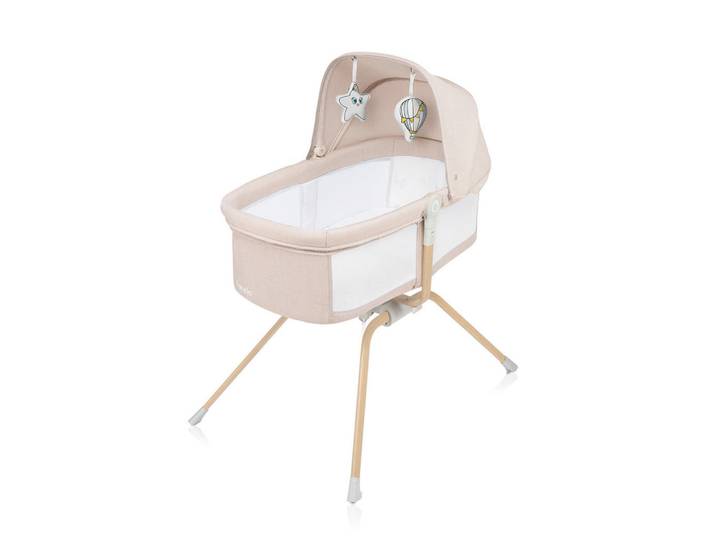 Lionelo Reisebett Malin Evo, Naturfarben, Weiß, Beige, Kunststoff, 63x93x107 cm, zusammenklappbar, Babymöbel & Kindermöbel, Babyzimmer, Babybetten, Reisegitterbetten