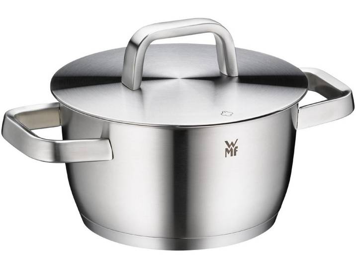 WMF Fleischtopf Iconic Kochtopf mit Deckel, 18 cm, Cromargan Edelstahl rostfrei 18/10 (1-tlg), TransThem-Allherdboden