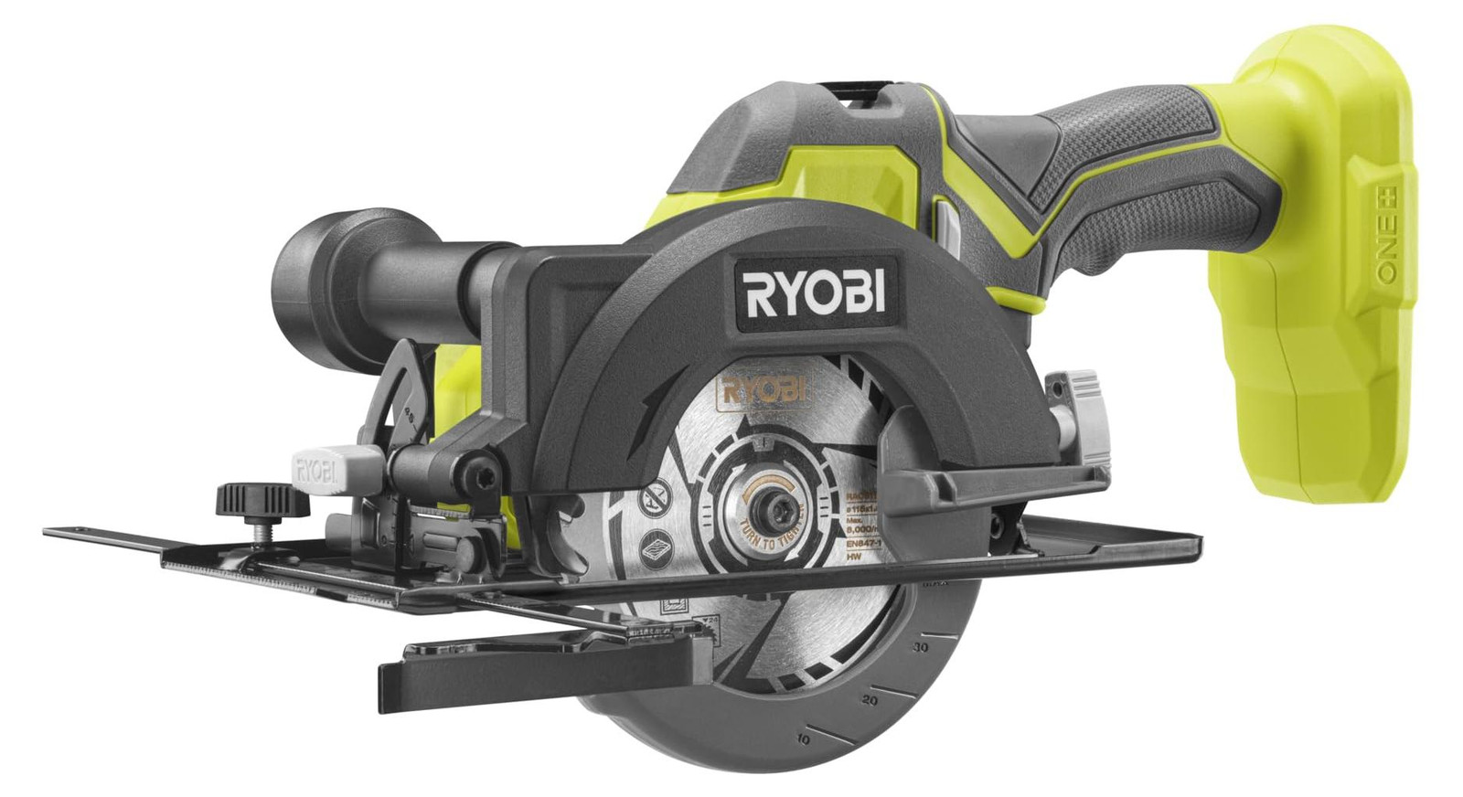 Ryobi 18V ONE+ accu-handcirkelzaag R18CS115-0 met 115 mm zaagblad diameter, zonder accu