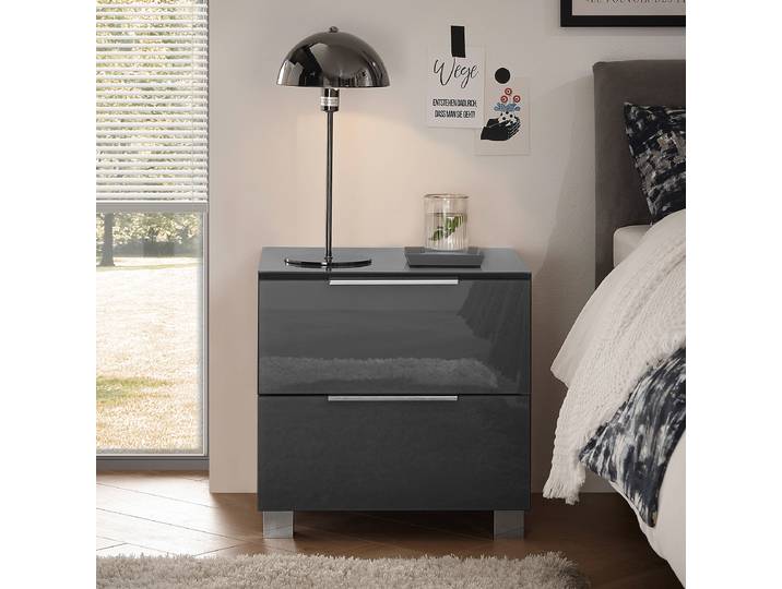 Table de chevet 45cm Gris/Gris