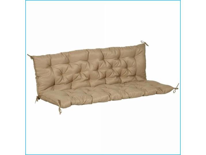 Coussins de banc 3 places - Outsunny - Anti-dérapage Rembourrage Épais - Intérieur/Extérieur - Khaki