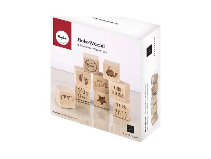 Rayher Holz-Würfel Buche 4.5 cm 9 Stück