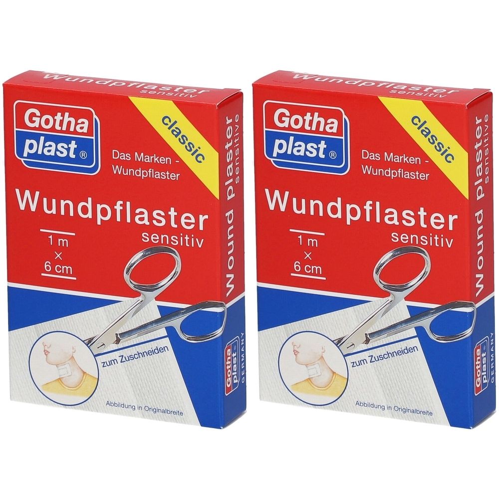 Gothaplast Wundpfl.sensitiv 6 cmx1 m geschnitten 2x 2x1 St Pflaster