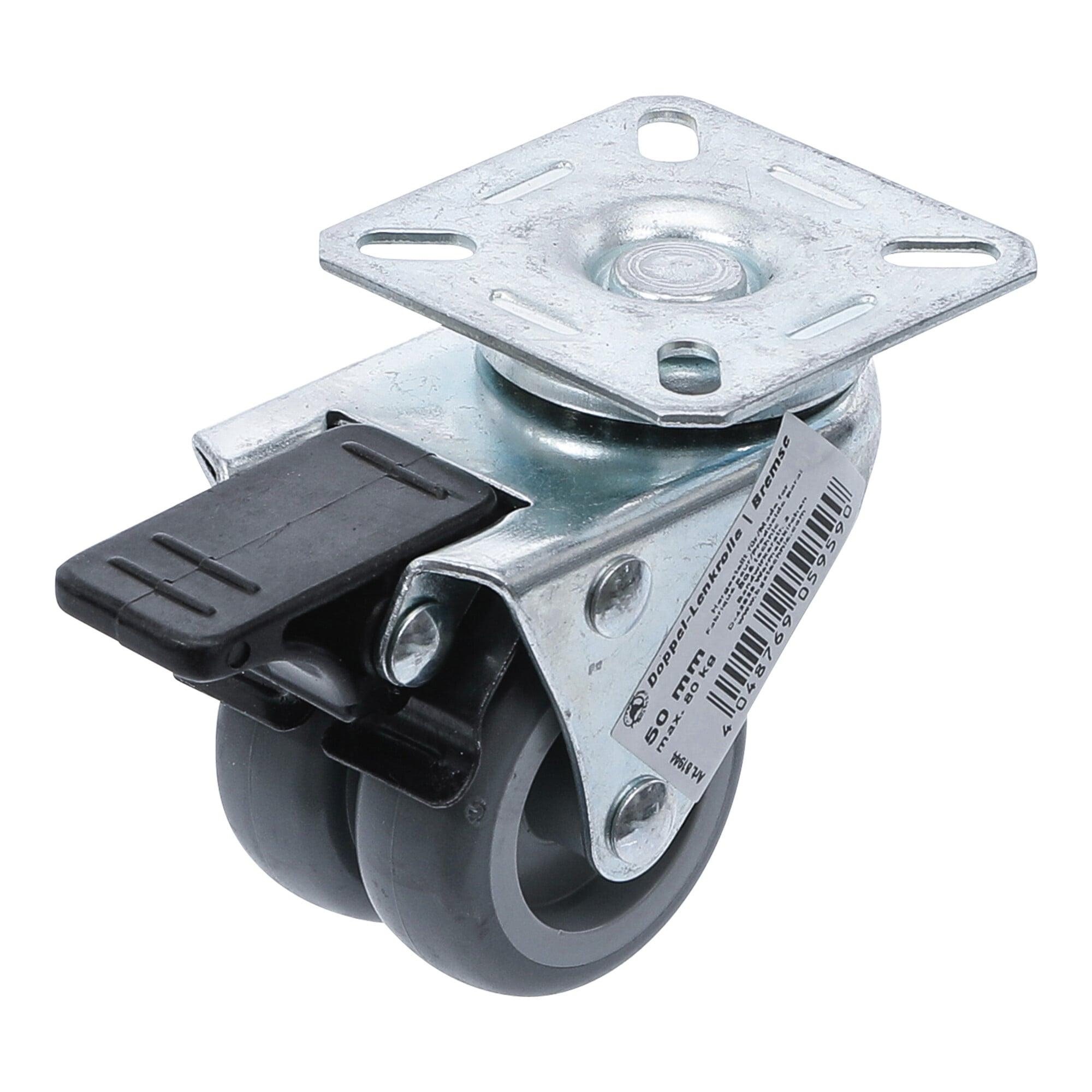 BGS Do it yourself Doppel-Lenkrolle mit Bremse Ø 50 mm (81944)