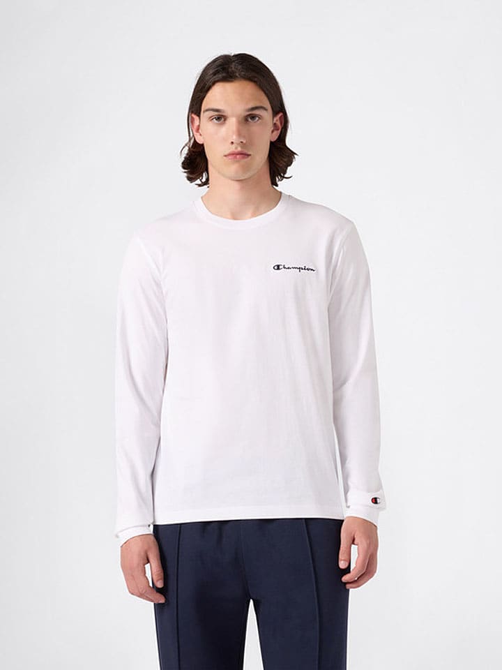 Champion Male LS Tee in Weiß - L