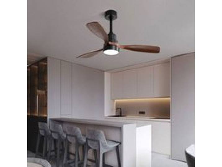 Plafonnier ventilateur 132cm lames bois massif chambre éclairage modulable 6 vitesses moteur DC Ventilateur de plafond