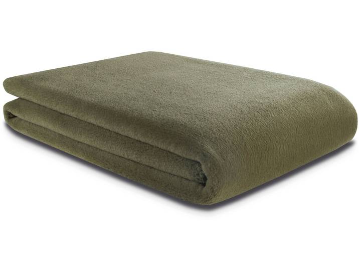 Wohndecke BIEDERLACK Wool Feel im Pelz-Look , grün (mossy), B:150cm L:200cm, Polyester, Wohndecken, Wohndecke, mit gektteltem Zierstich