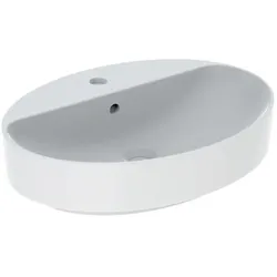 Geberit VariForm Aufsatzwaschtisch 500772012 weiß, 60x45cm, mit Hahnlochbank, mit Überlauf, oval