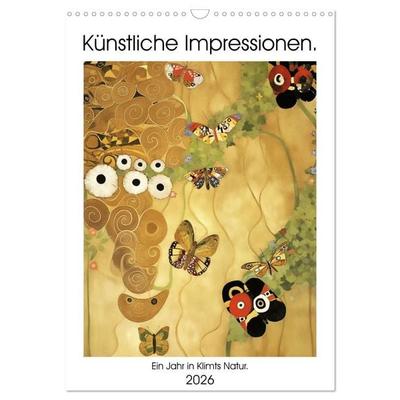 Künstliche Impressionen. Ein Jahr in Klimts Natur. (Wandkalender 2026 DIN A3 hoch), CALVENDO Monatskalender
