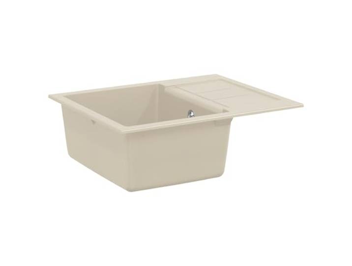 KGTKGTYER Küchenspüle 620 x 500 mm Einbauspüle Quarz-Harz-Mix Beige Robust & langlebig, Kratz- und fleckenresistent, Hitzebeständig bis 280 C