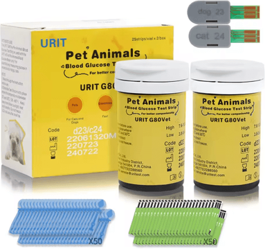 Inspire Picks Pet Glucose Monitoring Kit Easy No Coding Blood Sugar Monitor For Dogs & Cats 50pc Test Strip