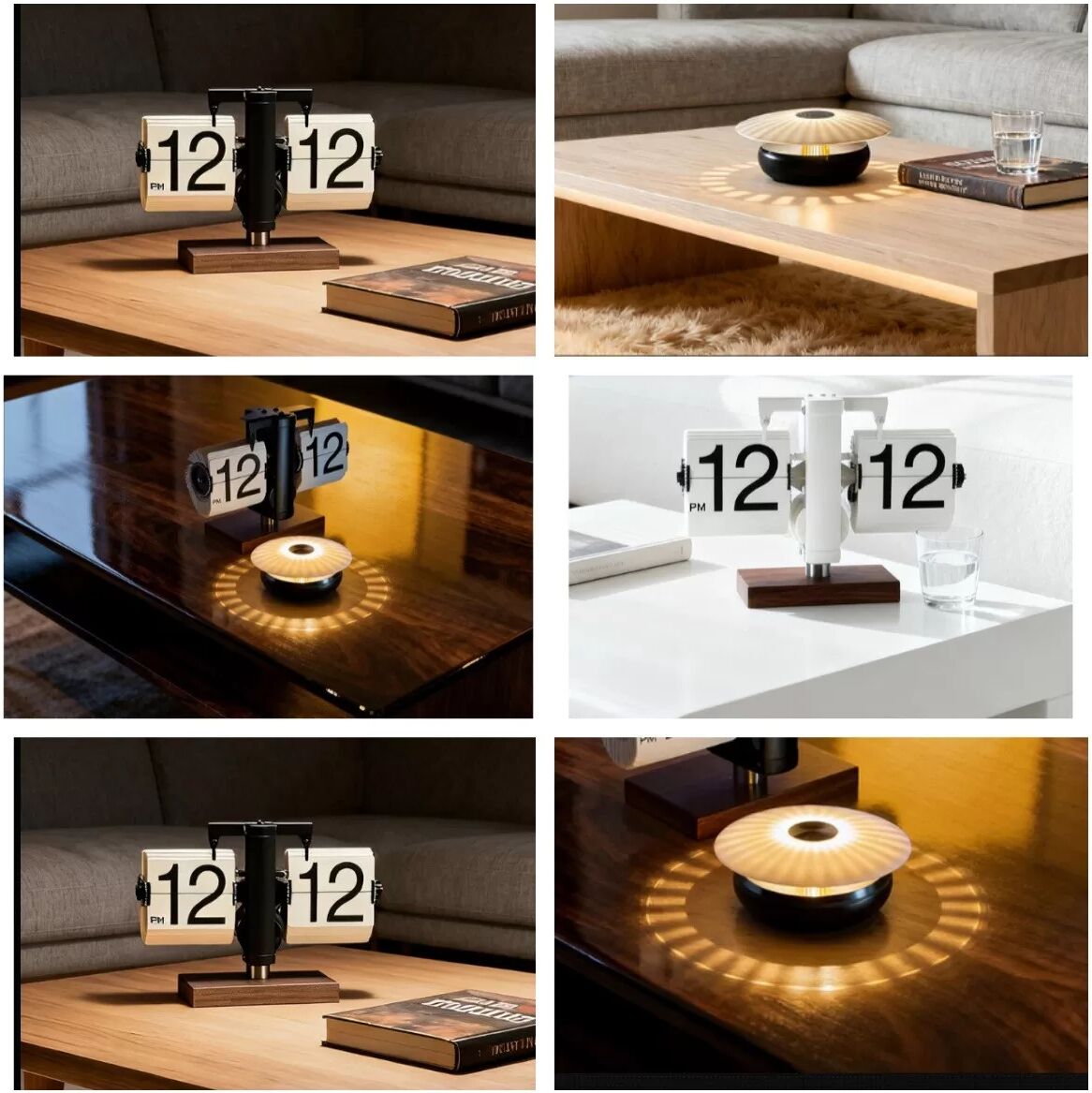 INF Multifunktionaler Flip-Clock mit Umgebungslicht Kombination Nachttischlampe