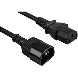 RS PRO Netzkabel Schwarz 2m, IEC C13 / IEC C14, 2 (2 m), Stromkabel, Schwarz