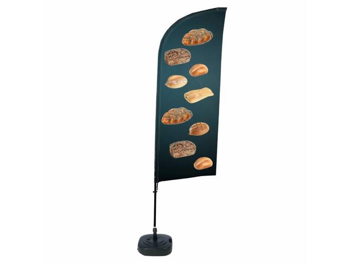 Showdown Displays Standregal Beachflag - Komplett-Set - Brot - Schwarz, 1-tlg.
