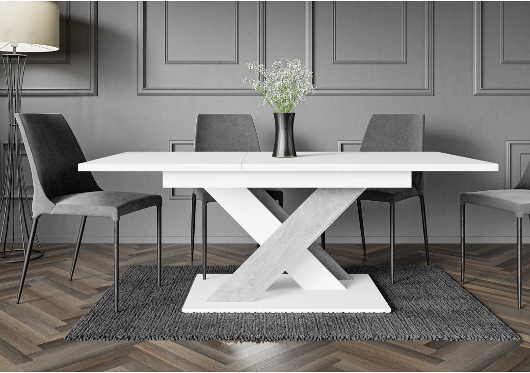 Ivy Bronx Bronx 180 cm Extendable Rectangular Dining Table White
