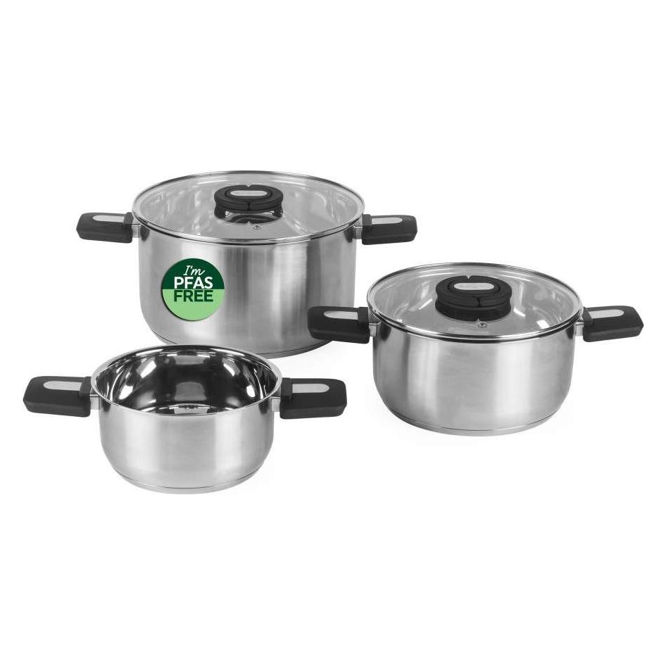 Salter BW14354 Stack-In Stainless Steel 3 Piece (16/22/24 cm) Stockpot Set (BW14354)