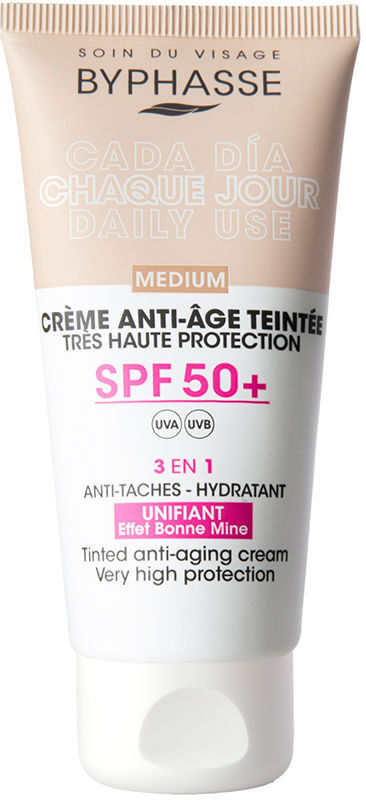 Byphasse Crème Visage Anti-âge avec couleur SPF50+ #medium
