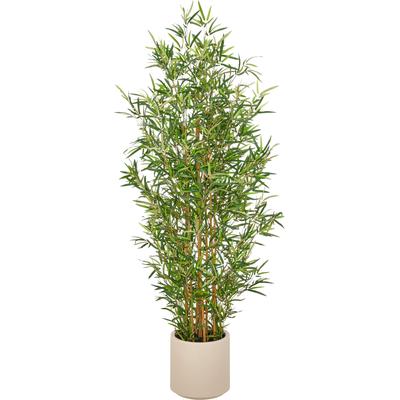 Kunstbambus CREATIV GREEN "Bambus fargesia", grün, H:170cm, Obermaterial: 75% Polyester, 25% Kunststoff, Kunstpflanzen, mit naturgetreuem Blattwerk