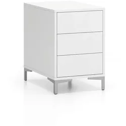 Schreibtisch-Unterschrank, Büro-Kommode LAYERS, 3 Schubladen, versammelt, 400 x 400 x 630 mm, weiß