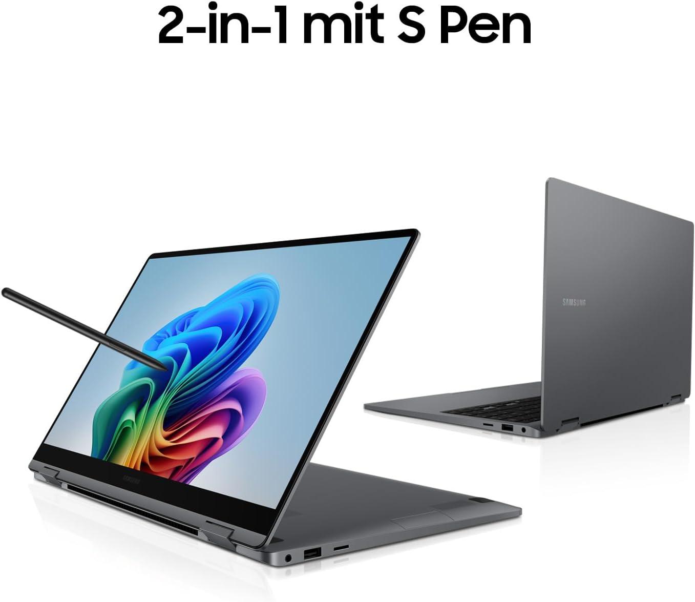 Samsung Galaxy Book5 360 15,6" 2-in-1-Laptop, Convertible AI-Notebook mit Intel Core Ultra 5 Prozessor, 16 GB RAM, 256 GB Speicher, Moonstone Gray
