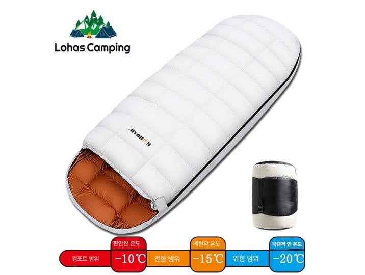 Sac de couchage en duvet pour adultes Lohascamping, lavable en machine, sac de couchage ultraléger pour 3 saisons, idéal pour la maison, les voyages et le camping.