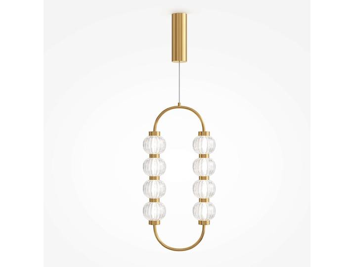 Suspension rétro verre - perles ciselées cadre doré BELLA
