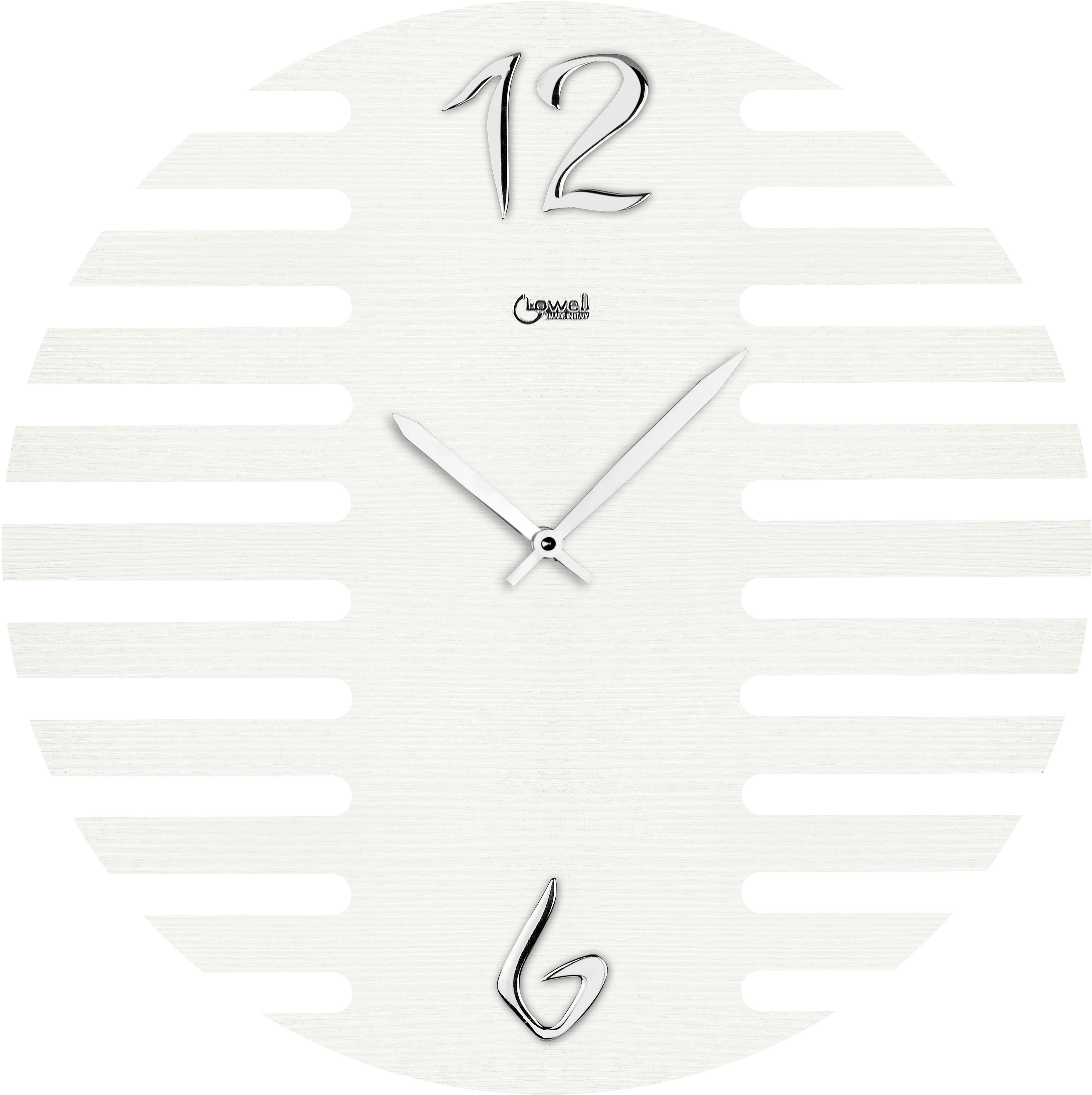 Wanduhr CHRISTOFFEL "Lowell", weiss (weiß), H:3,5cm, Wanduhren, Wanduhr weiß B/H/T: 3,5cm