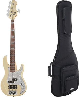 Harley Benton Enhanced MP-5EB Creme w/Bag