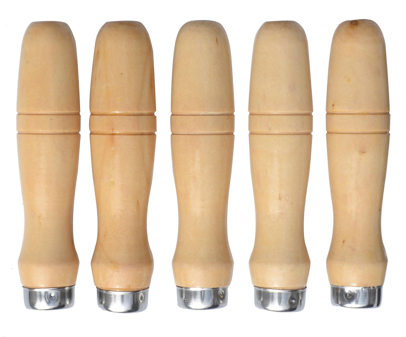 Set van 5 houten handgrepen voor vijlen of beitels