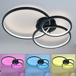 Smart Home Deckenleuchte Deckenlampe Smart Deckenlampe APP steuerbar, dimmbar Fernbedienung, 1x Smart RGB LED 36W 3000Lm 3000-6000K, L79 cm