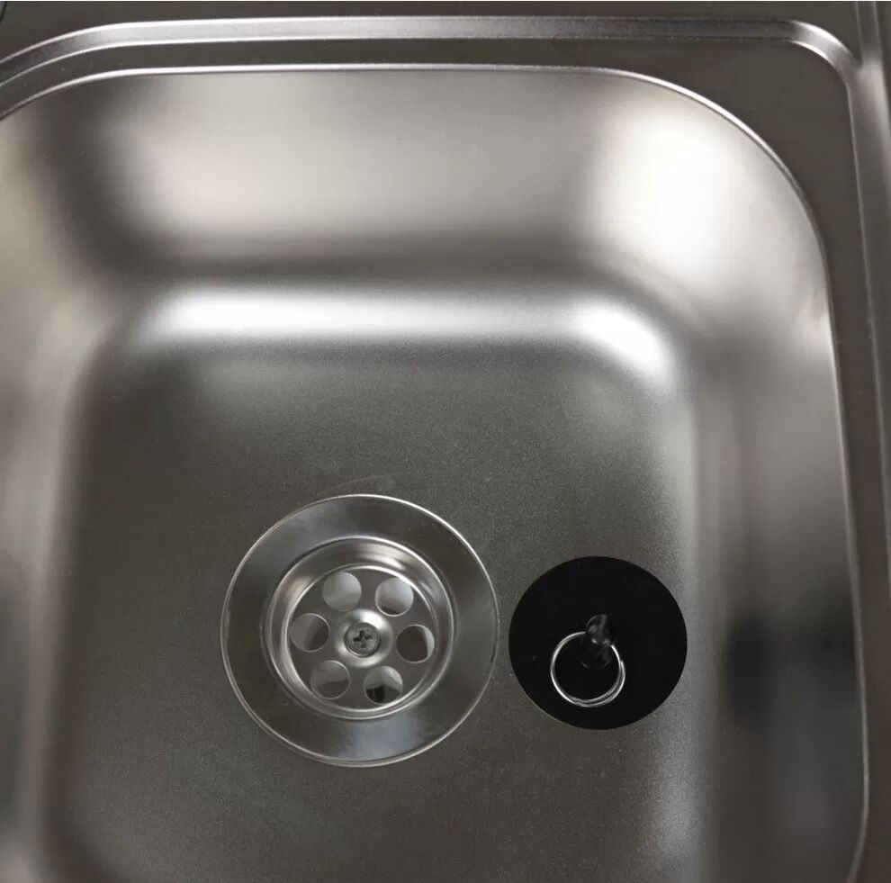 INF Bouchon d'évier noir en plastique avec boucle triangulaire - Bouchon de vidange universel